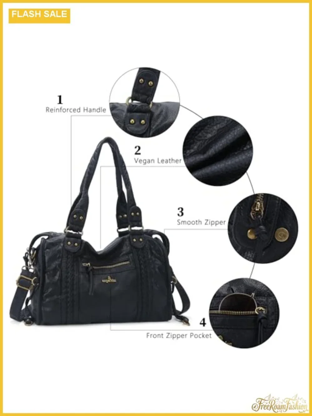 Vegan Leather Hobo Satchel Large Tote Handbag Women Shoulder Bag